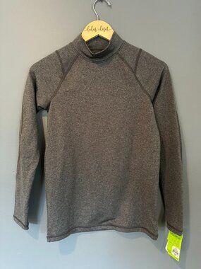 DSG BRAND NEW BOYS MOCK NECK DARK GREY ACTIVE LONG SLEEVE SHIRT XL
